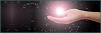 Open hand glowing with light, Orange County pain relief therapy